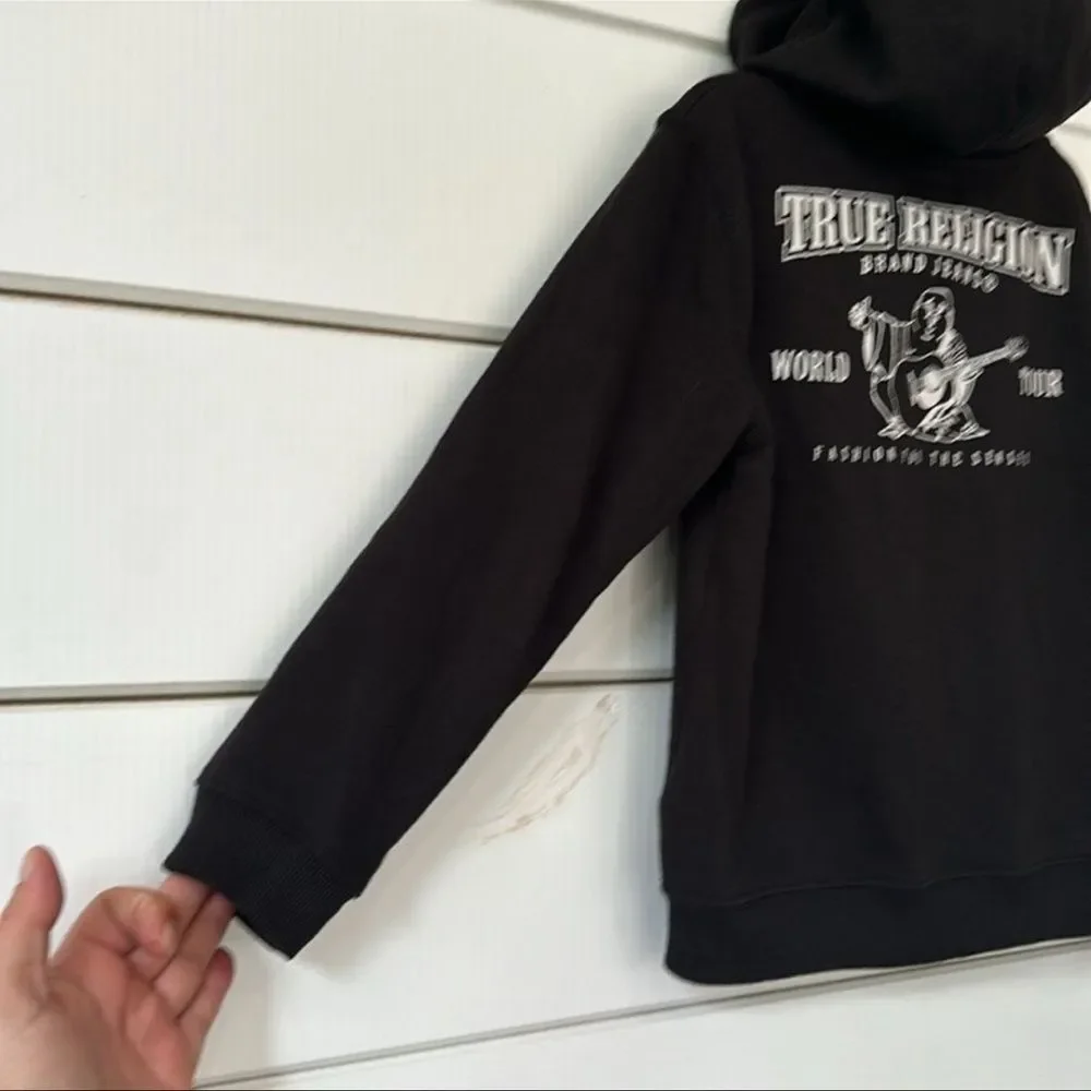 True Religion Horseshoe Zip Hoodie Black Size 6